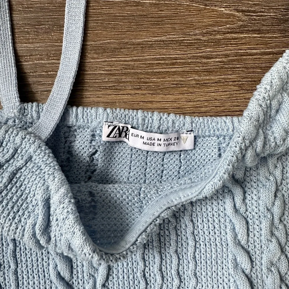 Baby Blue Zara Spaghetti Strap Crop Top - Picture 3 of 5
